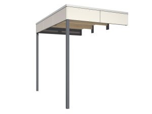 Seitliche Überdachung für CrossCube 168 x 253 cm, Größe 3+4, telegrau